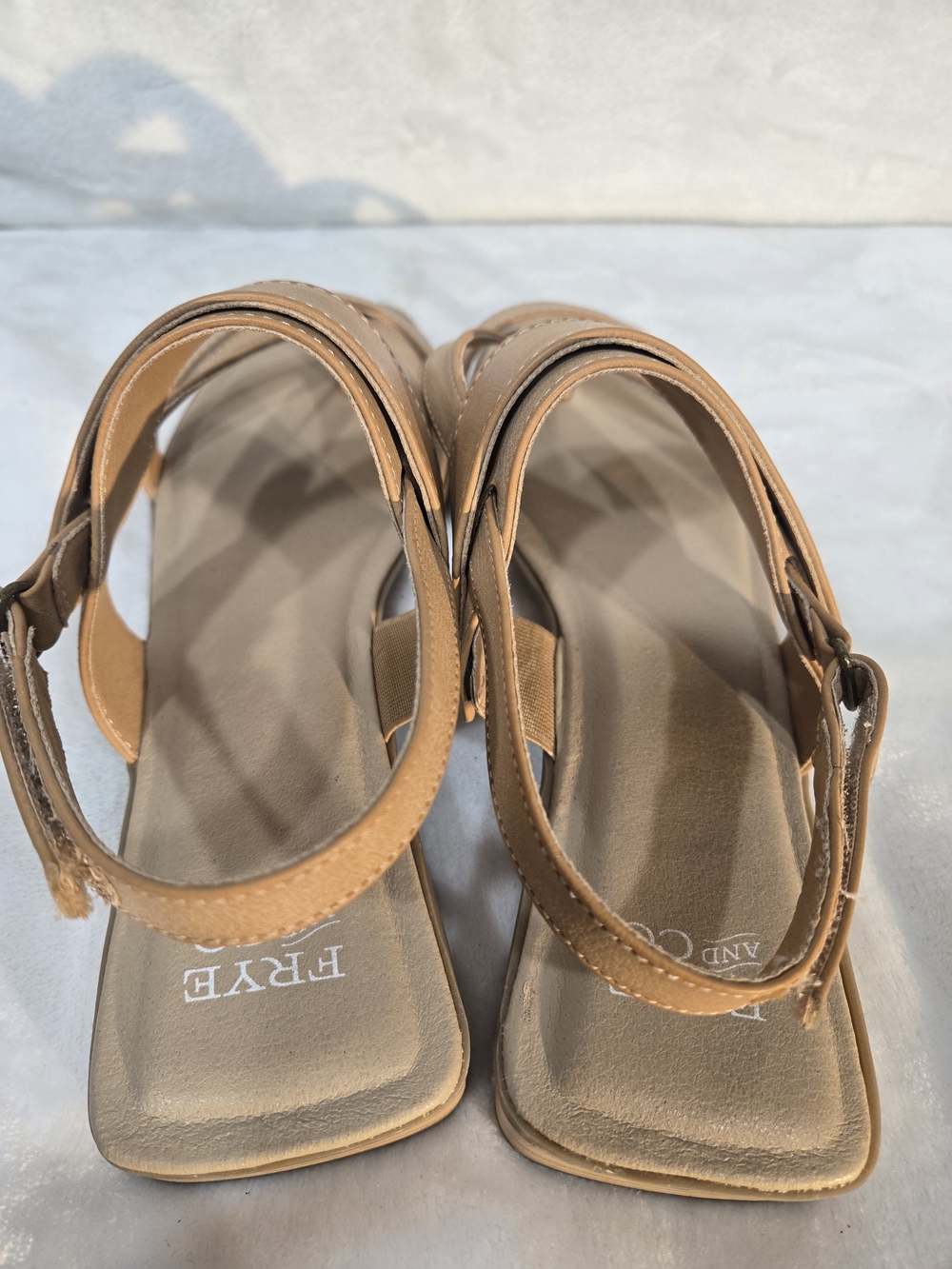 FRYE AND CO. Tan Strappy Toe-Loop Slingback Sandals - Picture 4 of 10